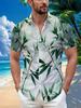 Men's Tropical Print Button-Up Hawaiian Shirt - Casual Breathable Polyester, Machine Washable, Summer Vacation and Beach Style Short Sleeve