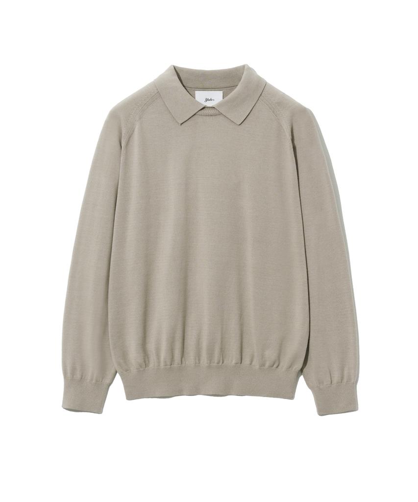YALE Supima Cotton Raglan Collar Knit Greige
