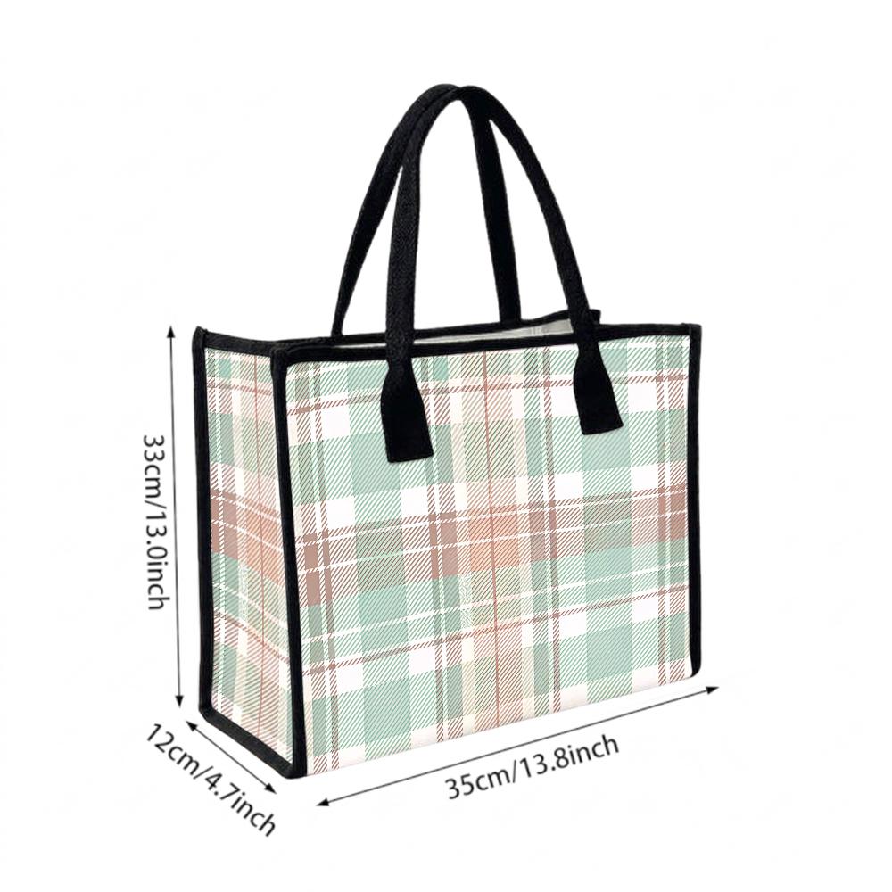 Plaid Tote Bag Fashion Casual Large Capacity Daily Use Handbag for Women