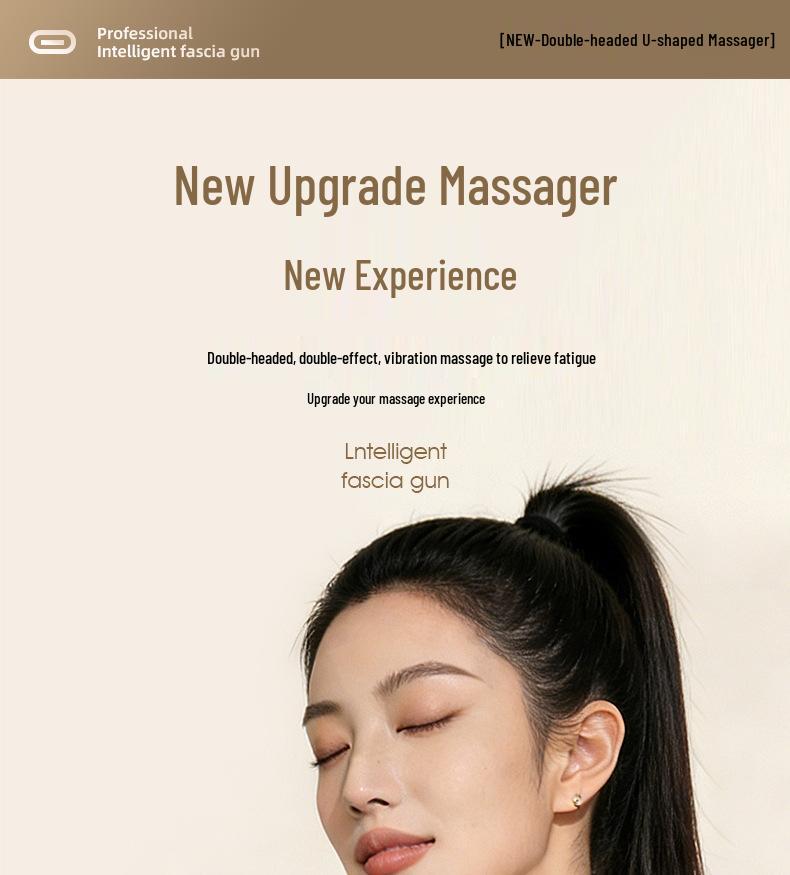 U-Shaped Dual-Head Multifunctional Muscle Relaxation Massager - Portable Vibration Cervical Massager