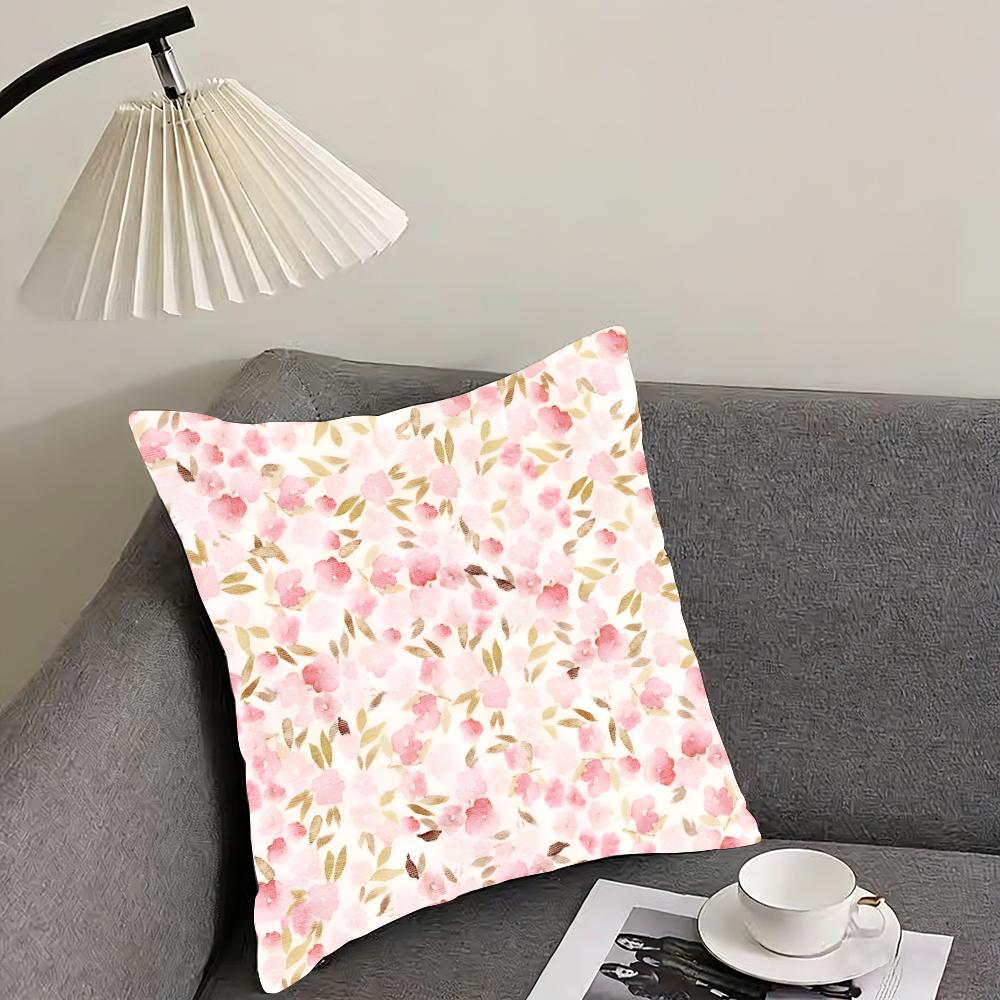 Floral Pattern Cute Cushion Cover Pillowcase Ultra Soft Skin Friendly Fabric Cloud Like Comfort Concealed Zipper