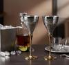 StonKraft Engraved Silver Plated Pure Brass Premium Goblet Champagne Flute Coupe Wine Glass Set
