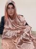 Elegant Women Silk Scarf Satin Solid Flower Wrap Shawl Sunscreen Bandana Hijab Mujer Scarve Pareo Beach Boho Headscarf Sweet New