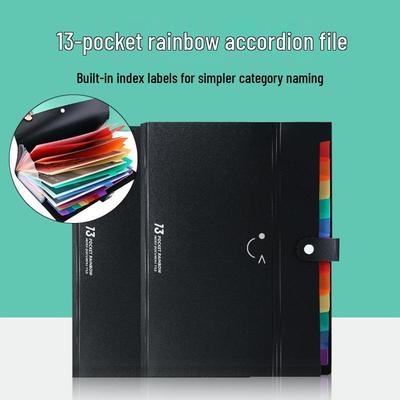 A4 Accordion File Storage Bag - 13-Grid Large Capacity Student Archive Folder