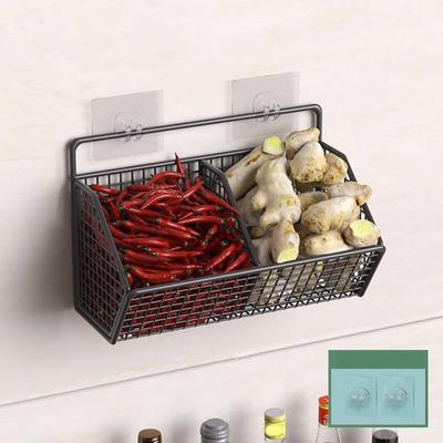 Yousheng Wandmontierter Aufbewahrungskorb Starke Tragfähigkeit Hohles Design Einfach zu installieren Küche Gemüse Zwiebel Organizer Aufbewahrungshalter