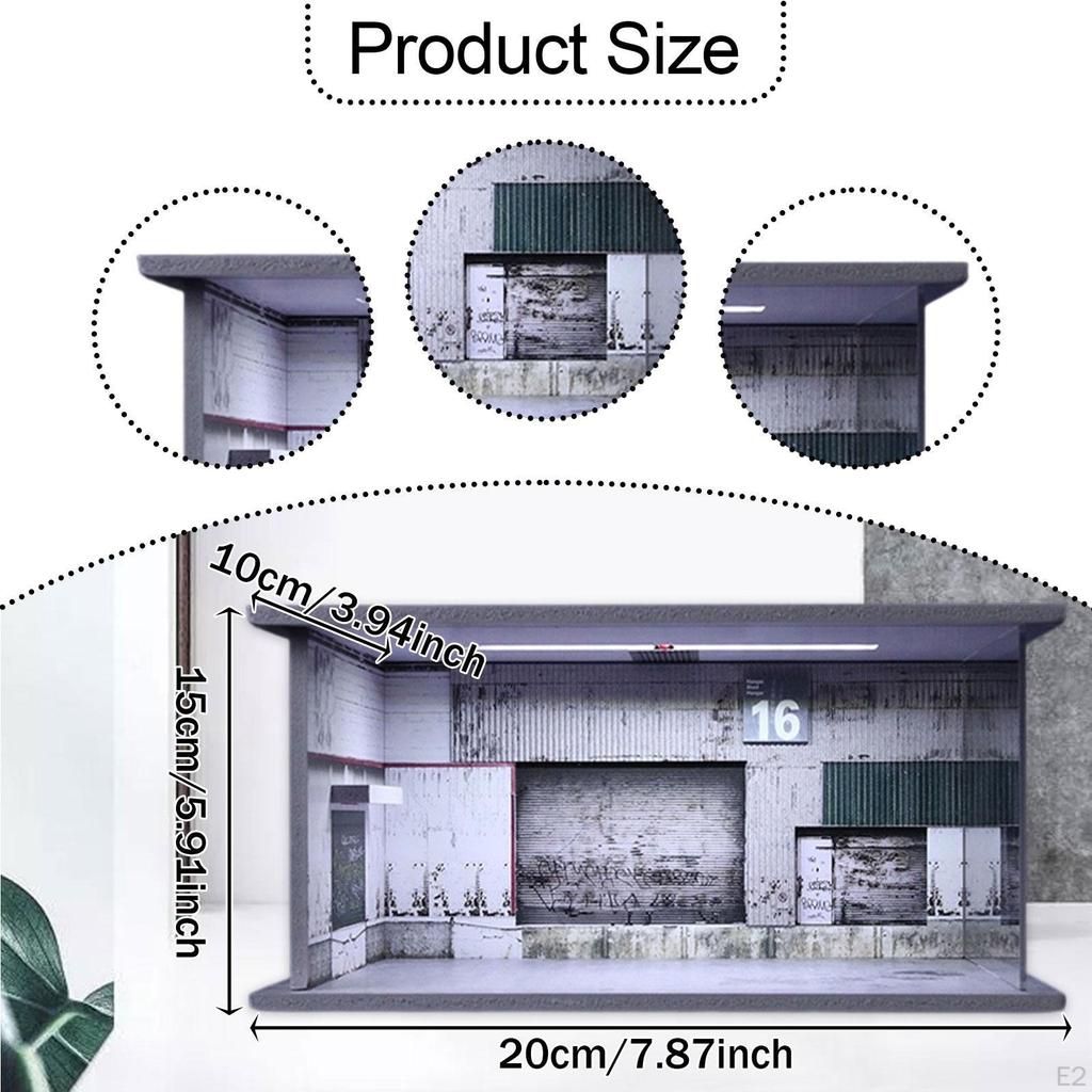 Pudełko ekspozycyjne na model samochodu w skali 1/64 Pudełko do przechowywania zabawek Magazyn Dekoracja mikro-krajobrazu Dekoracyjne