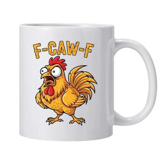 Personlig F-Caw-F Kyllingkrus 15oz Keramisk Kaffekopp Morsom Hane Gårdsdyr Humor Krus Gjenbrukbart Oppvaskmaskin Mikrobølgeovn Sikker Drikkeglass