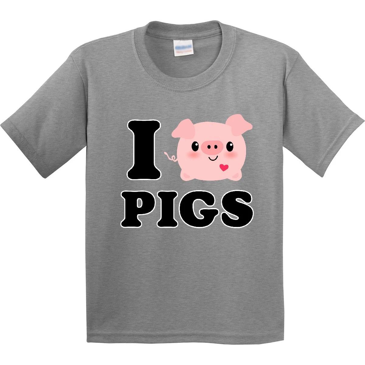 

Inktastic I Love Pigs Youth T-Shirt Chibi Lover Farm Oink Idea From Tee Kids 160
