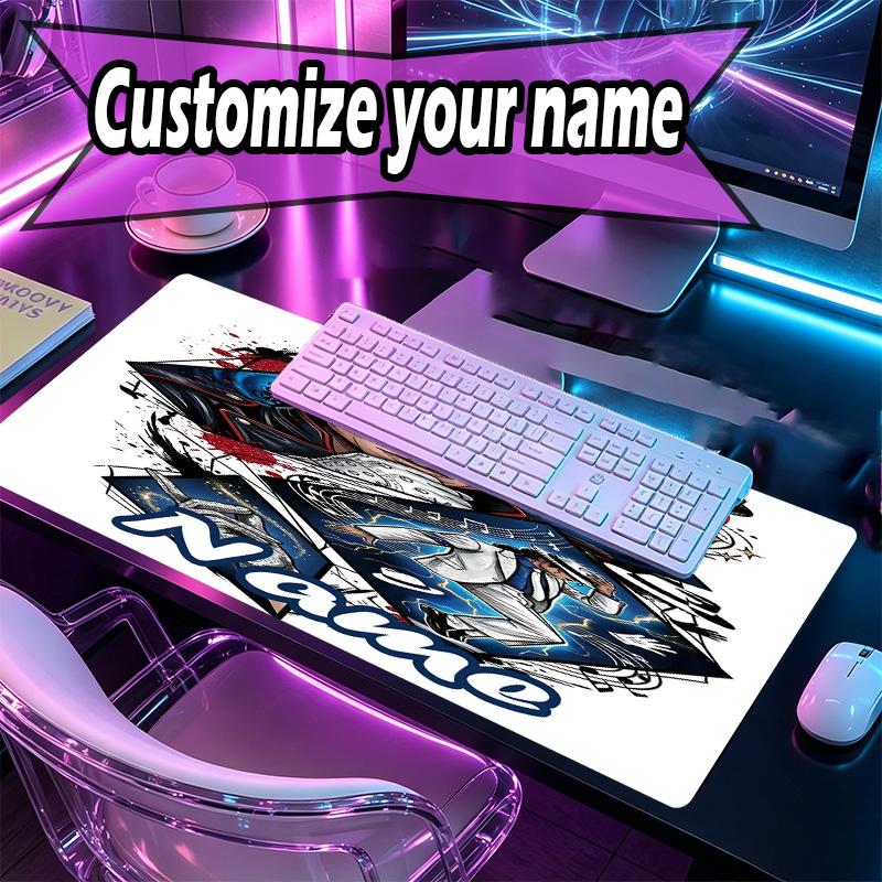 Custom Name Personalized Michael Jackson Pattern Mousepad, Laptop PC Desk Mat, Decorative Desk Mat for Home Keyboard Pad Gift
