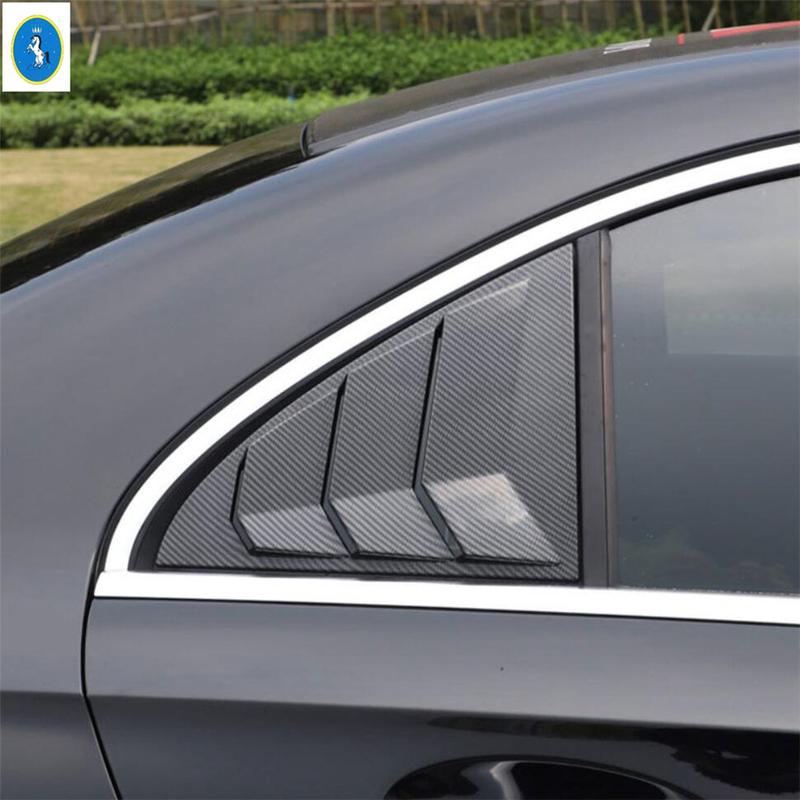 Black / Carbon Fiber Rear Window Louvers Spoiler Panel Cover Trim Accessories For Benz A Class W177 A200 A220 Sedan  - 2024