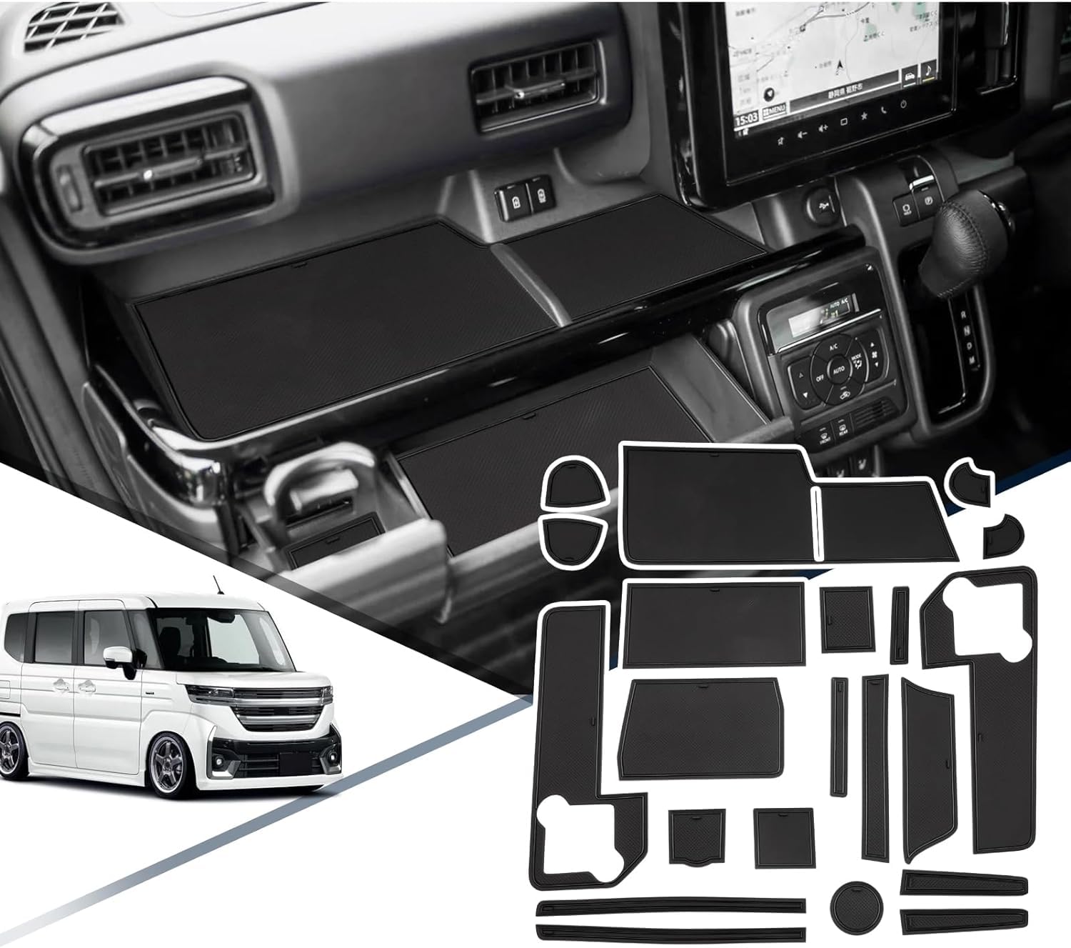 

Suzuki Custom MK54S MK94S Interior Rubber Mat Spacia mk54s Door Pocket Mat Console Mat Spacia Custom mk54s Rubber Mat Mat Storage Box Rubber Mat