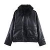 Womens Faux Fur Collar Jacket Thick Warm Commuter Style Outerwear