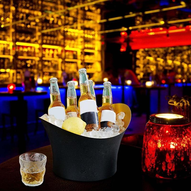 Banquets Ice Pail Stainless Steel Beverage Coolers Large Capacity Ice Bucket with Handle for Parties and Gatherings