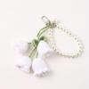 Korean Style Crochet Pearl Keychain Lily of the Valley Design