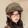 Japanese retro beret hat for women new spring and summer octagonal hat  versatile face  small pleated newsboy hat for men