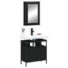 VidaXL Ensemble De Meubles Salle De Bain 2 Pcs Noir Bois D'ingénierie, Armoire De Salle De Bain, Armoire De Bain, 3214775