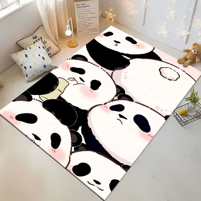 Tappeto Adorabile con Disegno di Panda Cartone Animato per Decorazione Soggiorno o Camera da Letto Adatto per l'uso come antiscivolo per divani in soggiorno e camera da letto