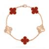 High-quality Version Clover Bracelet Five-flower Agate and Mother-of-pearl Bracelet Six-flower Laser-cut Chalcedony Jewelry/bangle