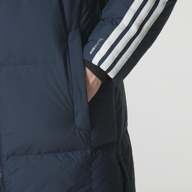 adidas 3S L Donsjack Lang Met Capuchon Sport Lange Mouw Donsjas Herenjas Blauw KC2499