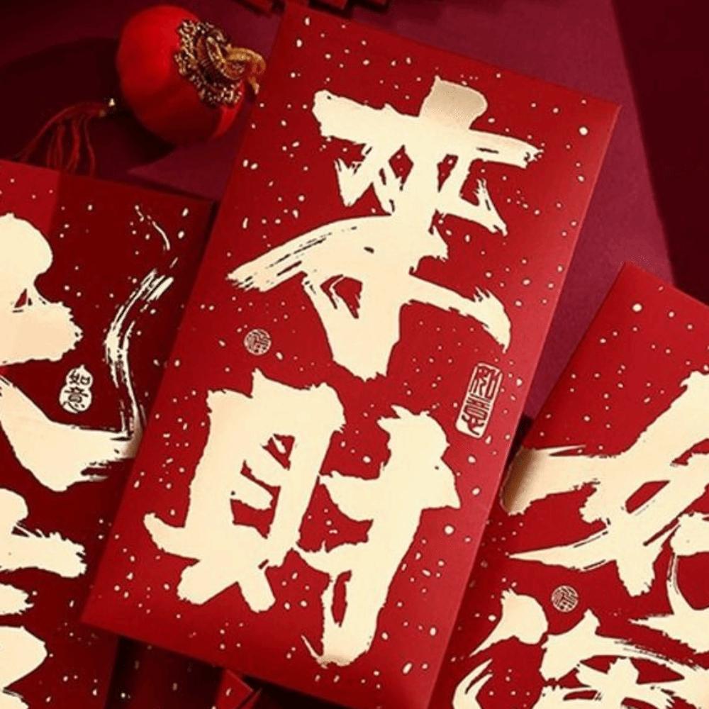 10pcs Bronzing Money Envelopes Hongbao Lucky Red Bag Best Wishes Hongbao  Spring Festival