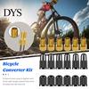 Valve Adapter for Road Bikes 1 Set Presta & Bike Tire Caps Convert To French US Inflate Cover Standard Pump Air Compressor Dust-proof Leak-proof
