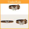 Cintura da Donna in Pelle Vintage con Fibbia a Farfalla per Styling Casual con Jeans