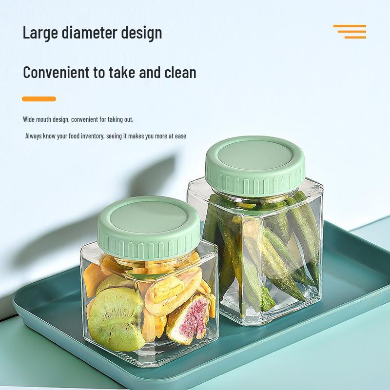 Macaron Series Transparent Sealed Glass Storage Jar for Dried Fruit, Tea, and Candy - Moisture-Proof Kitchen Container