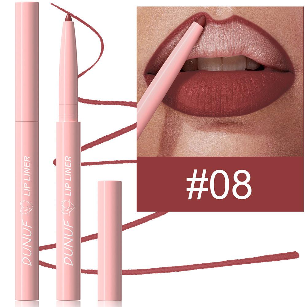 12 Colors Matte Lipliner Pencil Red Contour Tint Lipstick Waterproof Long Lasting Non-stick Cup Moisturising Lips Makeup