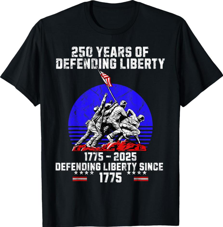 US Military Parade 250th anniversary tee, 1775-2025 patriotic pride shirt unisex S