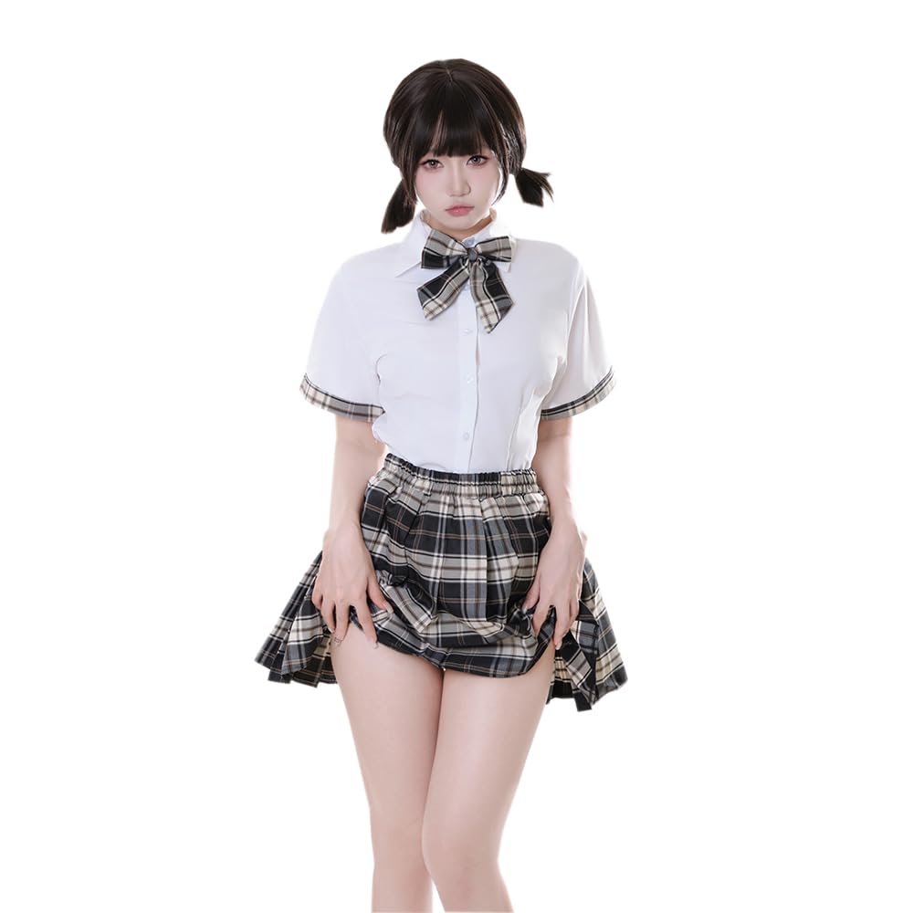 SHLYMP Sailor Suit Sexy Cosplay Erotic Extreme Naughty Sexy Underwear Lingerie Short Sleeve Navy Style JK Uniform Temptation High School Girl High