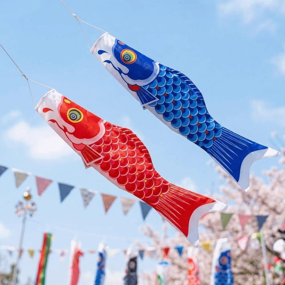 Cartoon Japanese Carp Windsock 40/70/100cm Carp Shape Flags Fashion Carp Spray Windsock Festival