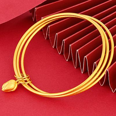 Gold Color New Store Same Style Sansheng III Bracelet Women's Thin Coil Fashion Versatile Accessories Bracelet