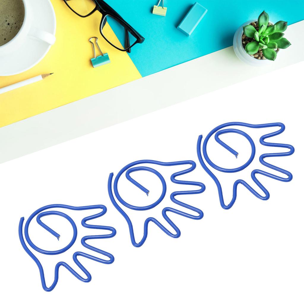 100pcs Paper Clips Innovative Cute Small Palm Shape Reusable Metal Paperclips for School Home
