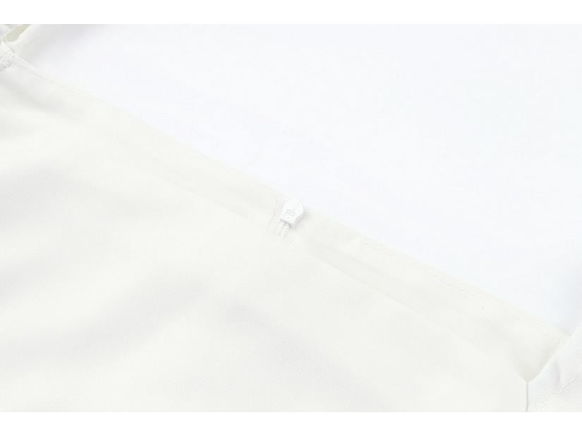 2020 French Socialite Style Square Neck Puff Sleeve High Waist Slimming White Evening Dress