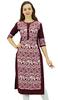 Phagun Women's Designer Straight Black Kurta 3 4 Sleeve Printed Casual