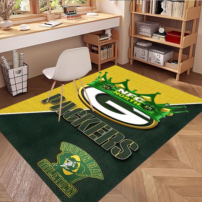 Green Bay Packers Print Rug, Washable Floor Carpet, For Entryway Dorm Laundry Room Office Study, Home Decor Birthday Christmas Gift