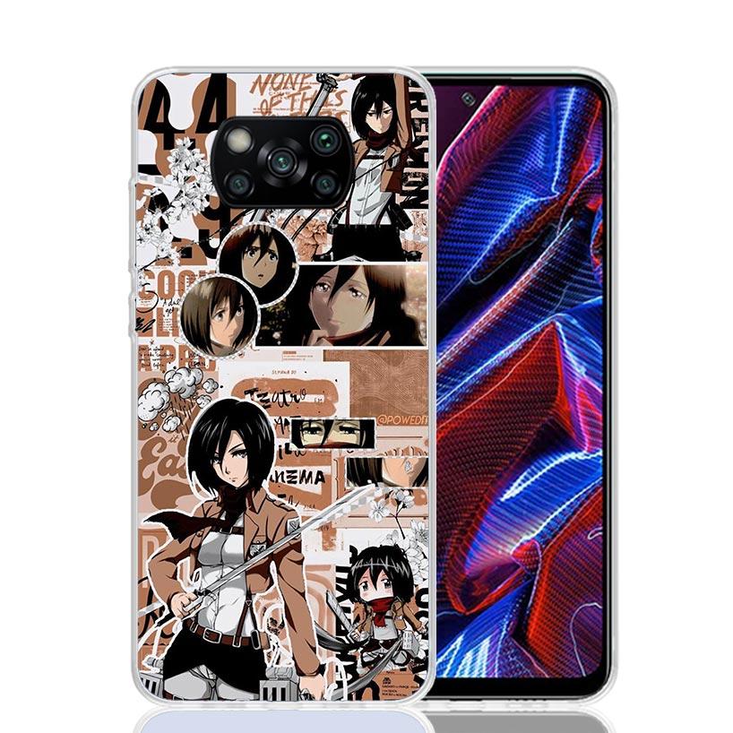 Attack Manga Case Phone Cover for Xiaomi Poco X3 Nfc X5 X6 X7 X4 Gt F7 Ultra F6 F5 Pro F4 F3 M5S M5 M4 M3 5G Trend Fundas Poco X