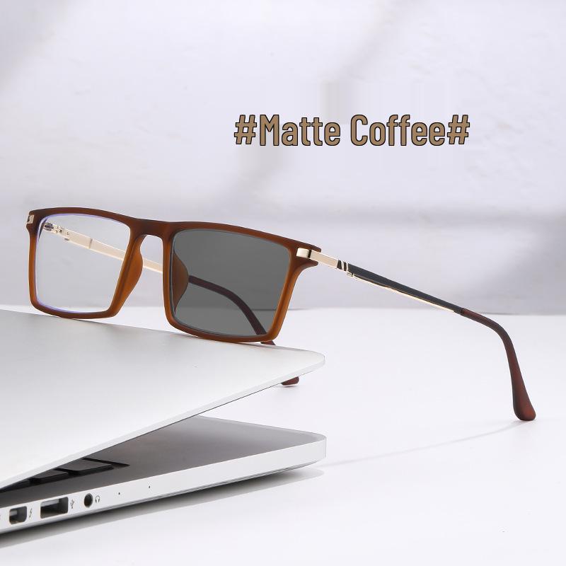European Multi-Focal Square Reading Glasses Frame for Distance & Near Vision – Fashionable Bare-Face Essential
