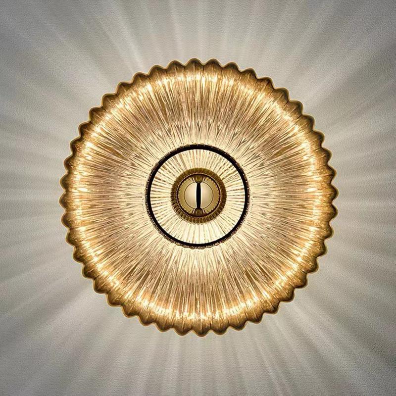 Nordic Glass Wall Lamp Retro Corrugated Design Suitable For Decorative Wall Lamps In Corridor Bedrooms Living Rooms Study Rooms