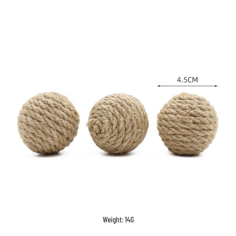 4.5CM Natural Sisal Rope Ball with Sand Throw Toy