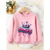 Girls Crewneck Sweatshirt, Drip Graffiti Princess Crown Print Long Sleeve Pullover, Cute Girly Casual Sweatshirt For Kids Over 4 Years Old