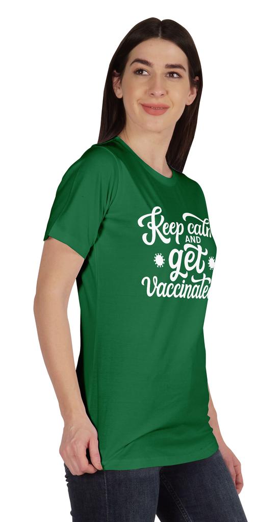Inkmeso Keep Calm And Get Vaccinated Funny Pro Vaccine Crew Neck T-shirt For