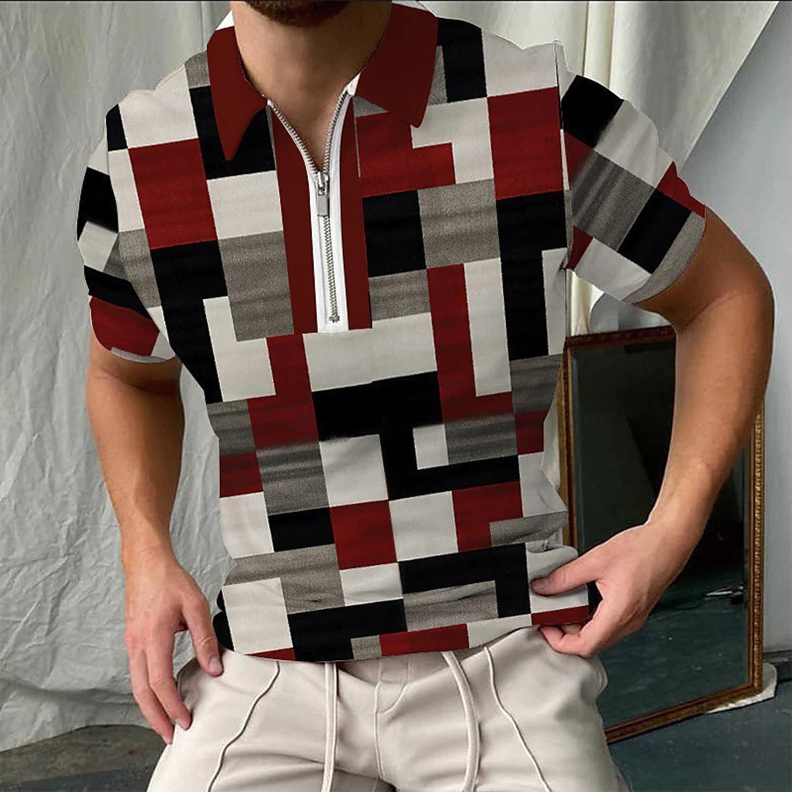 

Мужская летняя мужская рубашка для гольфа с короткими рукавами, приталенная модная дышащая мужская рубашка для гольфа XXXXXL красный