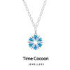 Time Cocoon S925 Sterling Silver Snowflake Necklace for Women - Light Luxury Clavicle Chain, High-End Christmas Gift.