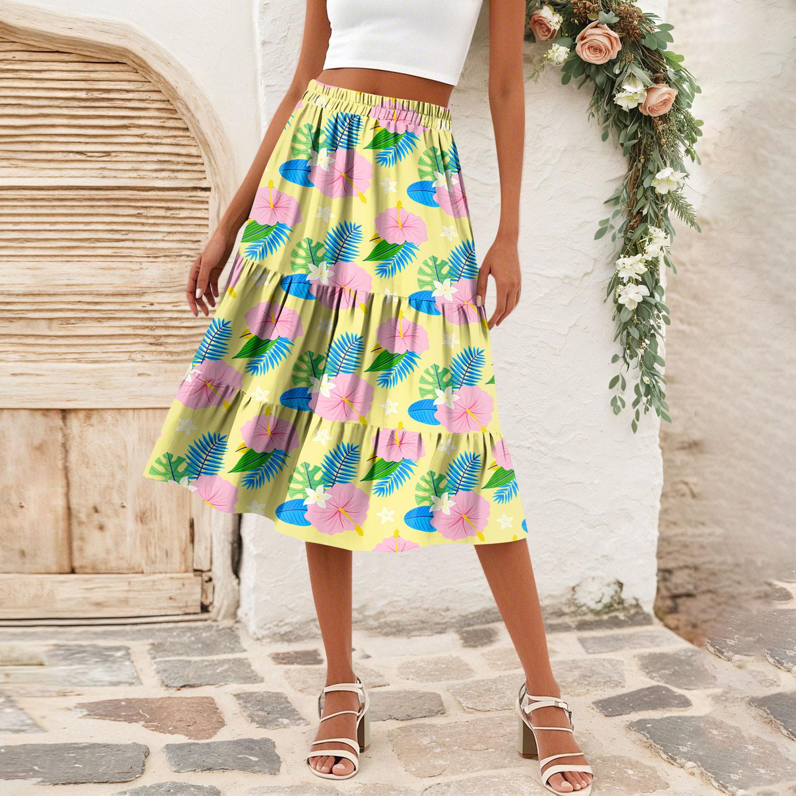 

Женская повседневная юбка А-силуэта с высокой талией, юбка в полоску с принтом в горошек и карманами XL