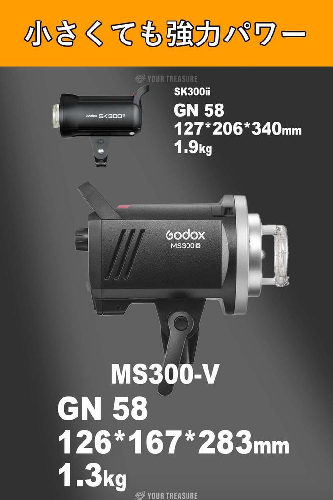 Godox Studio Bowens 150W Modeling Includes Japanese Instruction Manual and Cloth MS300-V Flash, 300Ws, GN58, 110V, 2.4G, Mount, 5600±200K, Lamp,