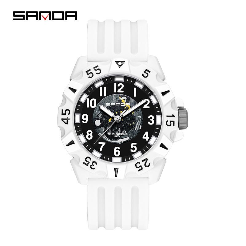Reloj de Pulsera Sanda de Correa de Silicona Tendencia de Moda - Estilo Estudiante Unisex