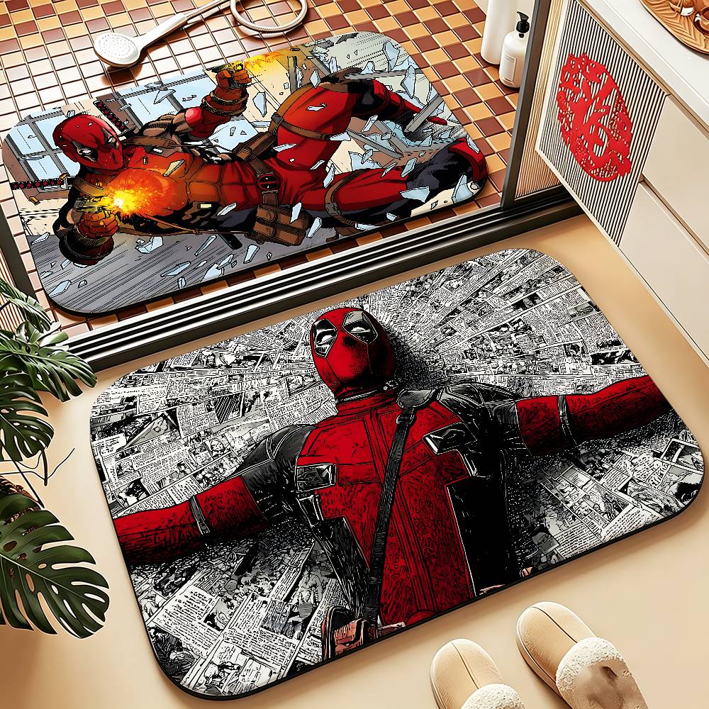 Cute-D-deadpool-S Carpet Bathroom Anti-slip Mat Door Mat Home Decoration Mat Entrance Door Mat Scratch-resistant Door Mat