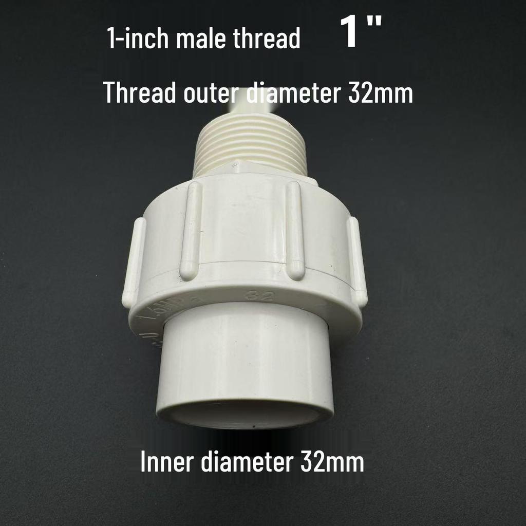 PVC Male Thread Union Glue Pipe for Water Pumps - 1/2 Inch, 3/4 Inch, 1 Inch, 2 Inch Single Thread.