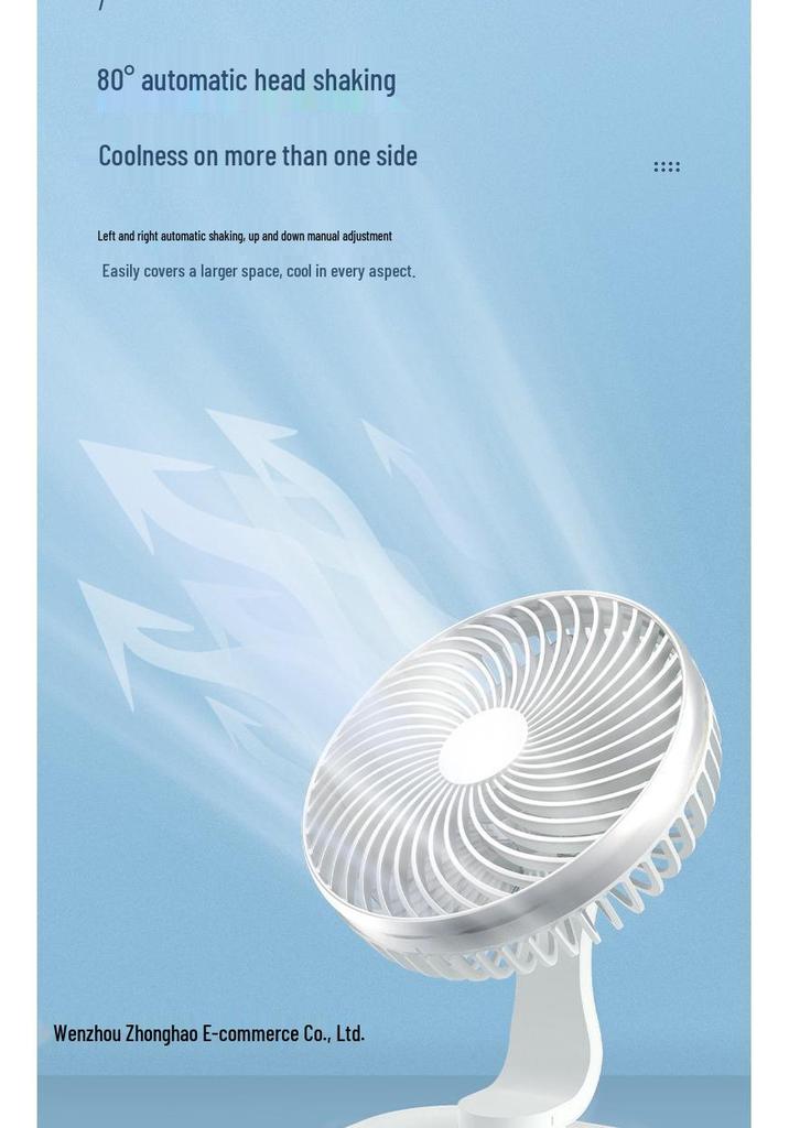 New Ultra-Quiet USB Oscillating Desktop Fan - Bestseller for Office, Dorm, Students